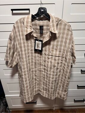 Aigle Tan Plaid Short-Sleeve Button-Down Shirt